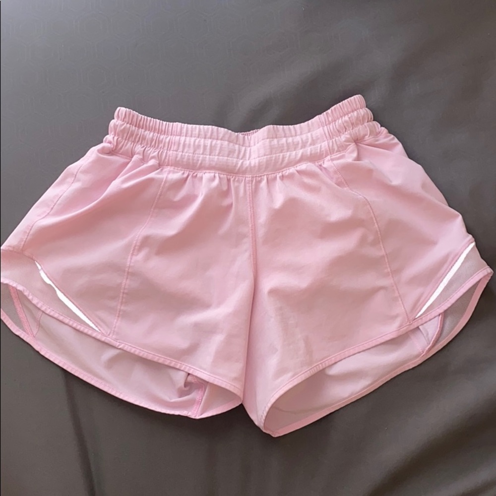 Pink lululemon hotty hot shorts